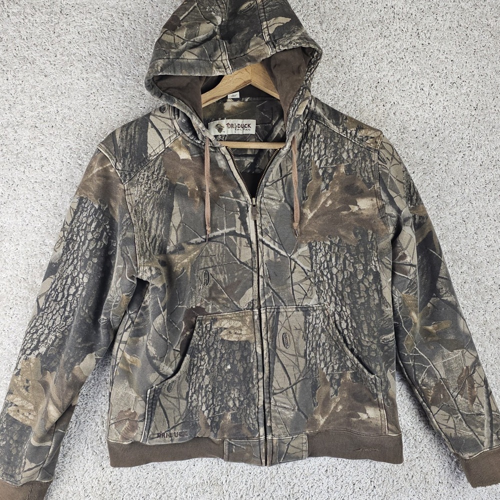 Dri Duck Camo Realtree Hardwood Wildfire Power Fleece Hoodie Jacket Womens Large - Picture 13 of 16